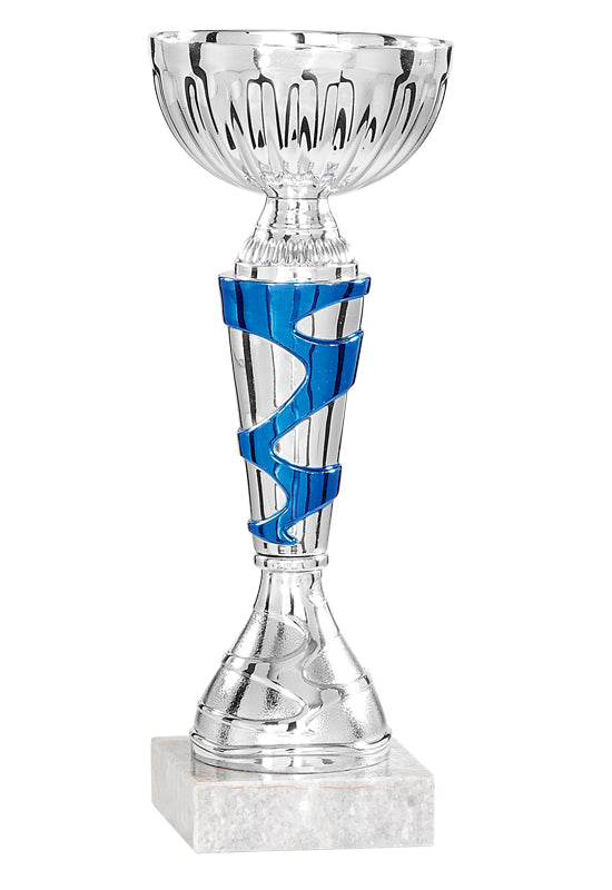 Silver Cup with Blue Pattern