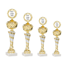 Load image into Gallery viewer, Gold Cup with Silver Swirl with Lid
