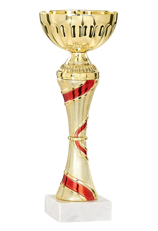 Gold Cup with Red Swirl