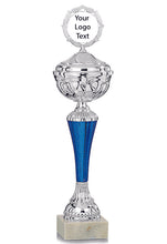 Load image into Gallery viewer, Silver Cup with Blue Stem with Lid
