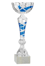 Load image into Gallery viewer, Silver &amp; Blue Swirl Patterned Cup
