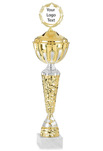 Gold & Silver Rocky Pattern Cup with Lid