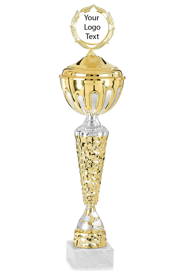 Gold & Silver Rocky Pattern Cup with Lid