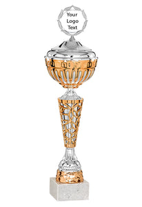 Bronze & Silver Honeycomb Cup with Lid
