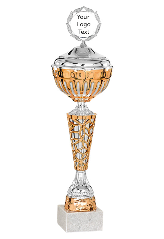 Bronze & Silver Honeycomb Cup with Lid