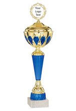 Load image into Gallery viewer, Gold &amp; Blue Diamond Cup with Lid
