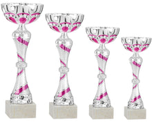 Load image into Gallery viewer, Silver &amp; Pink Swirl Cup
