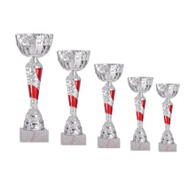 Load image into Gallery viewer, Silver &amp; Red Swirl Patterned Cup
