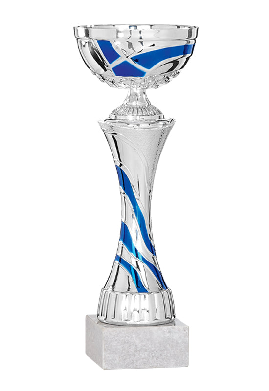 Silver Cup with Blue Wave