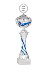 Load image into Gallery viewer, Silver Cup with Blue Wave with Lid
