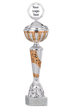Load image into Gallery viewer, Bronze &amp; Silver Swirl Patterned Cup with Lid
