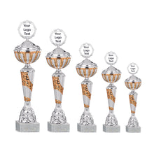 Load image into Gallery viewer, Bronze &amp; Silver Swirl Patterned Cup with Lid
