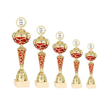 Load image into Gallery viewer, Gold &amp; Red Honeycomb Cup with Lid

