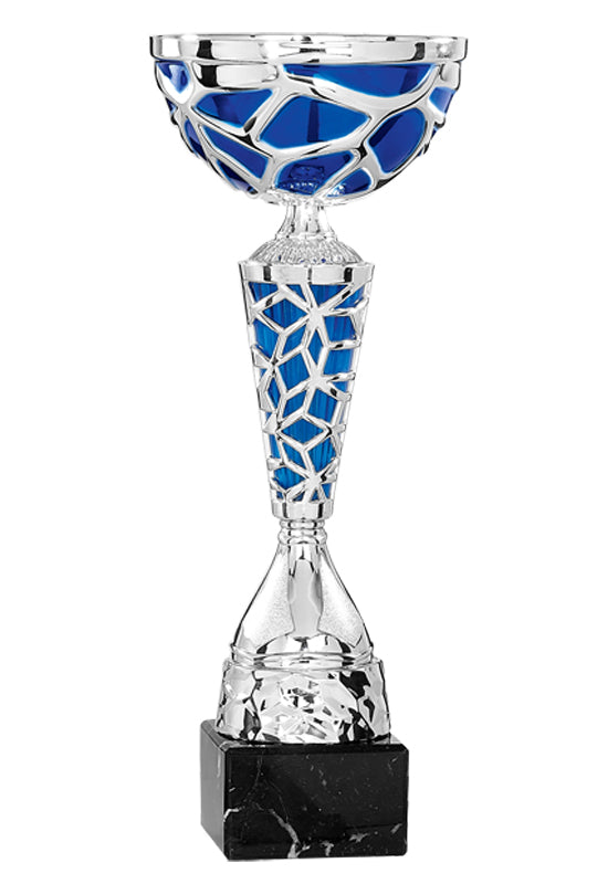 Silver & Blue Honeycomb Cup