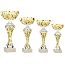 Load image into Gallery viewer, Gold Twist Star Cup with Silver Detail
