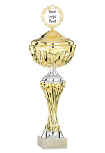 Load image into Gallery viewer, Gold Twist Star Cup with Silver Detail with Lid
