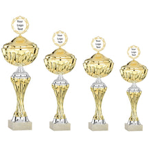 Load image into Gallery viewer, Gold Twist Star Cup with Silver Detail with Lid
