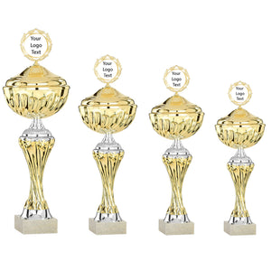 Gold Twist Star Cup with Silver Detail with Lid