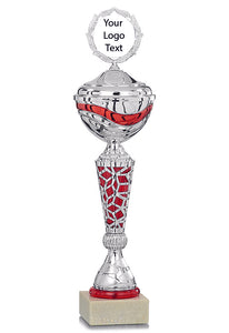 Silver & Red Honeycomb Cup with Lid
