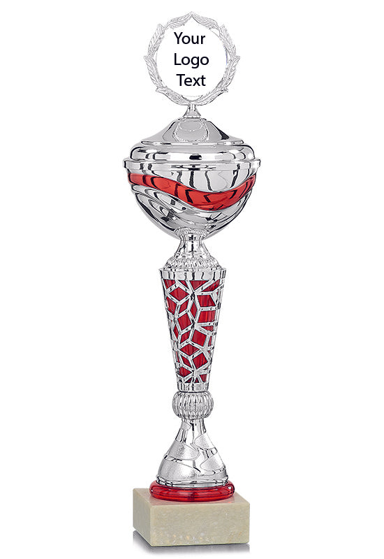 Silver & Red Honeycomb Cup with Lid