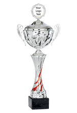 Load image into Gallery viewer, Silver Cup with Red Wave with Lid
