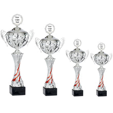 Load image into Gallery viewer, Silver Cup with Red Wave with Lid
