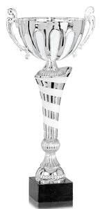 Silver Cup with White Swirl