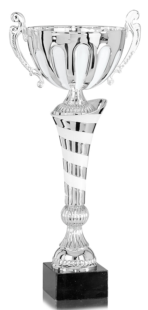 Silver Cup with White Swirl