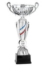 Load image into Gallery viewer, Silver Cup with Red, White, Blue Stripe
