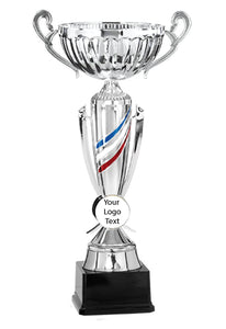 Silver Cup with Red, White, Blue Stripe