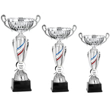 Load image into Gallery viewer, Silver Cup with Red, White, Blue Stripe
