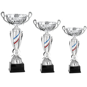 Silver Cup with Red, White, Blue Stripe