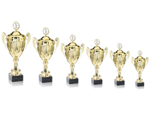 Gold Linear Presentation Cup with Lid