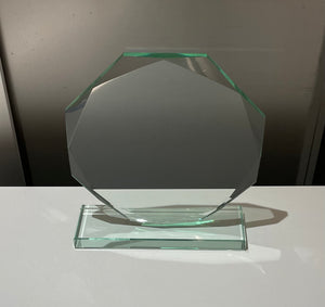 Glass Octagonal Awards Presentation Trophy 10mm thickness